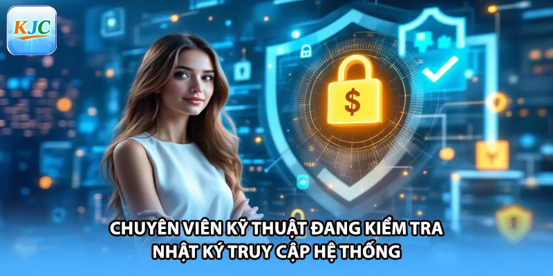 Chuyên viên kỹ thuật đang kiểm tra nhật ký truy cập hệ thống