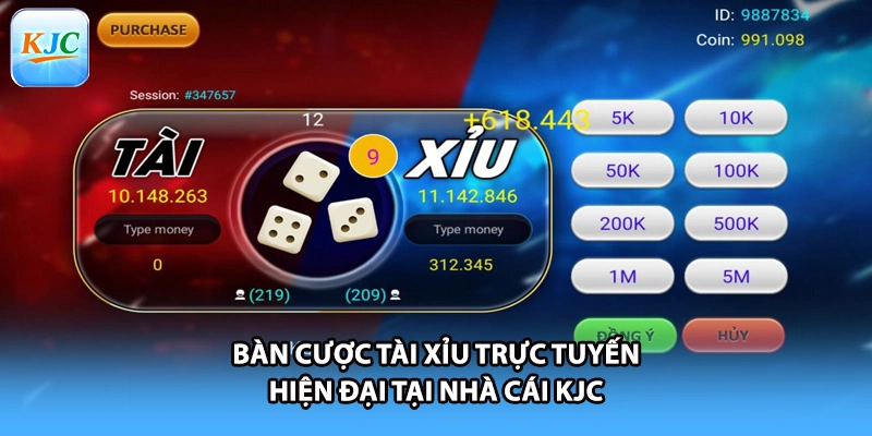 Bàn cược tài xỉu trực tuyến hiện đại tại nhà cái KJC