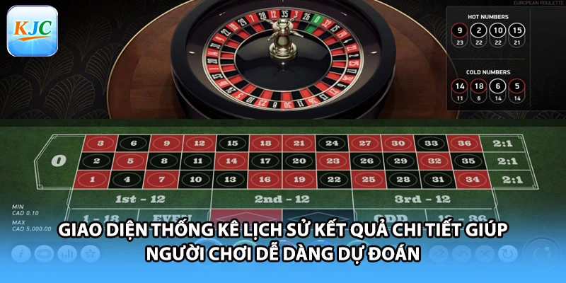 Giao diện thống kê lịch sử kết quả chi tiết giúp người chơi dễ dàng dự đoán